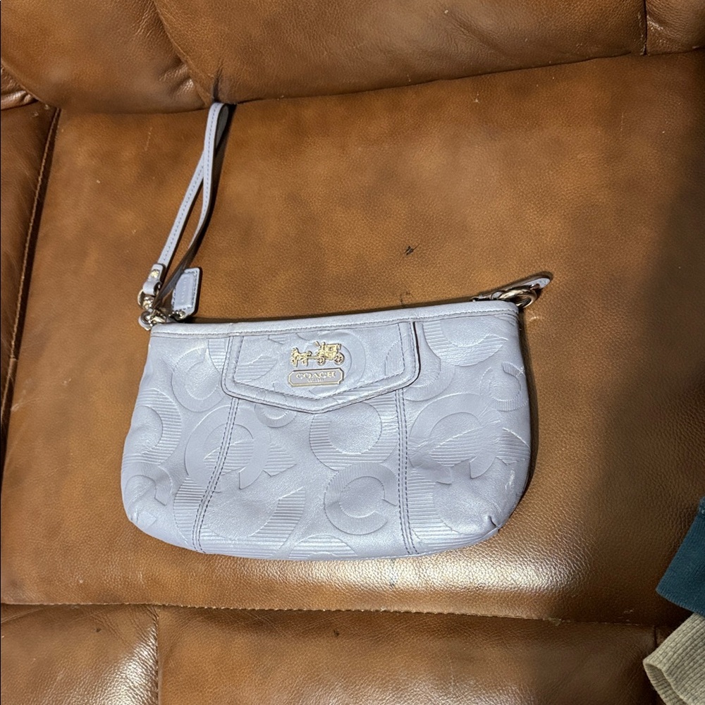 Coach Light Purple Embossed Wristlet
